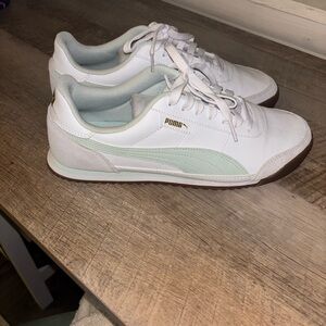 Puma Women's White and Mint Sneakers